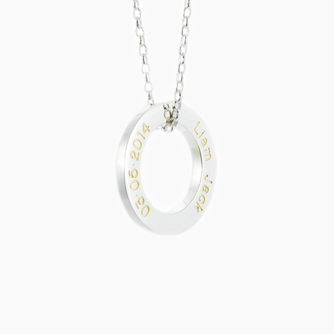 Memorial jewelry with gold elegant engraved hoops