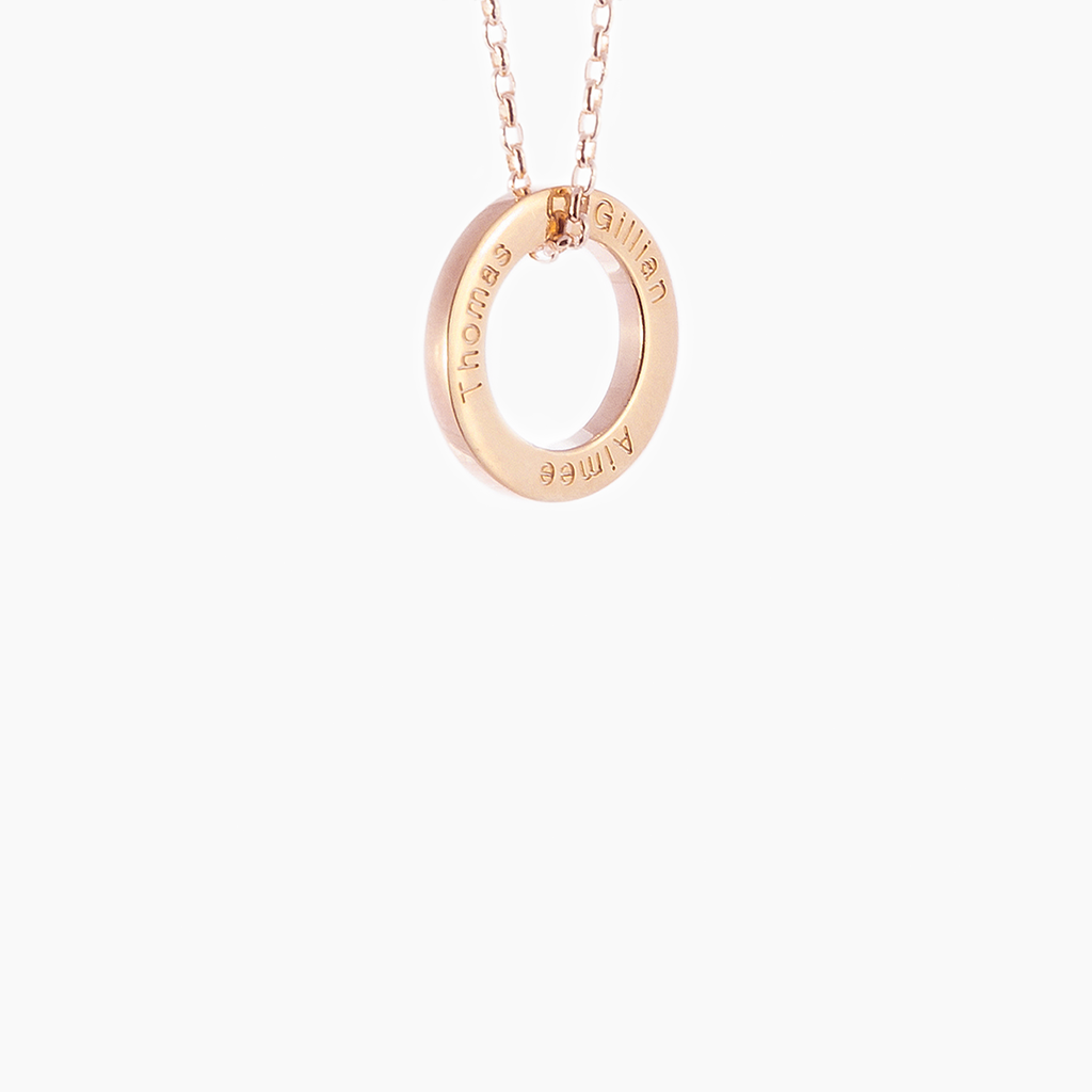 9 ct rose gold personalised LoveLoop pendant set