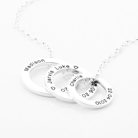 Sterling silver personal circle of life necklaces