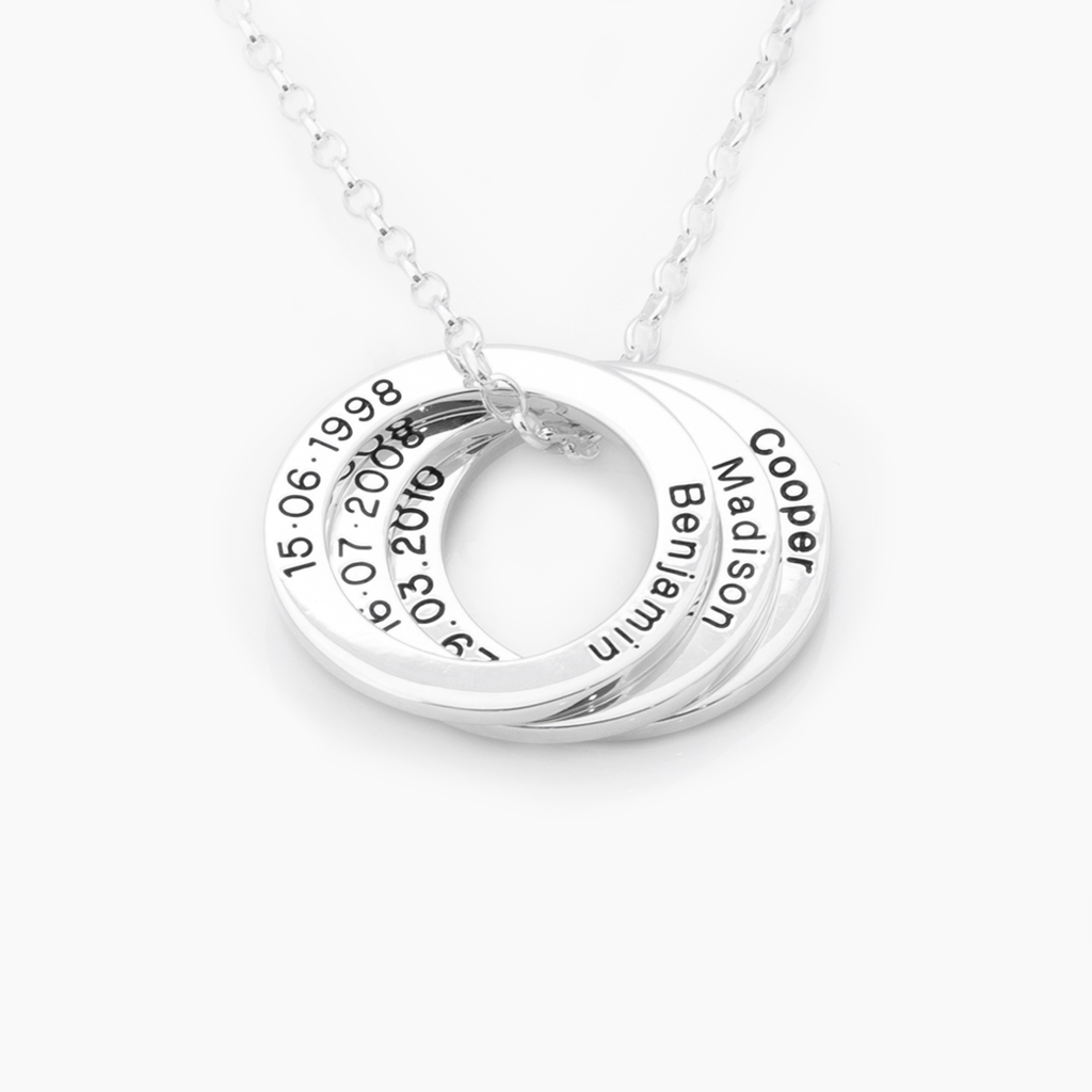 Treasure silver and black engraved letter and symbols on hoops NZ
