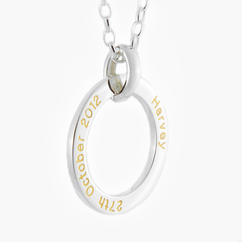Adore - Silver LoveLoop With personalised Gold filled Engraving