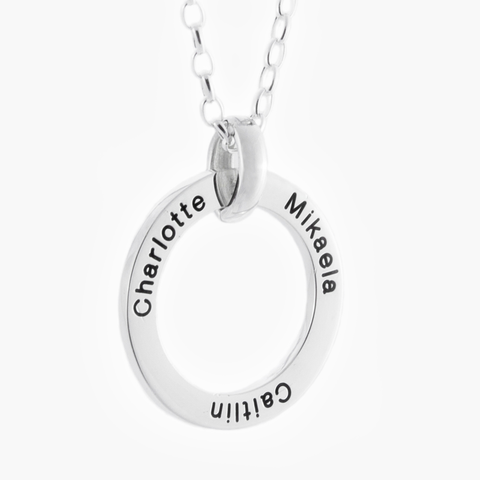 Adore - Sterling Silver engraved necklace with chain LoveLoop Set