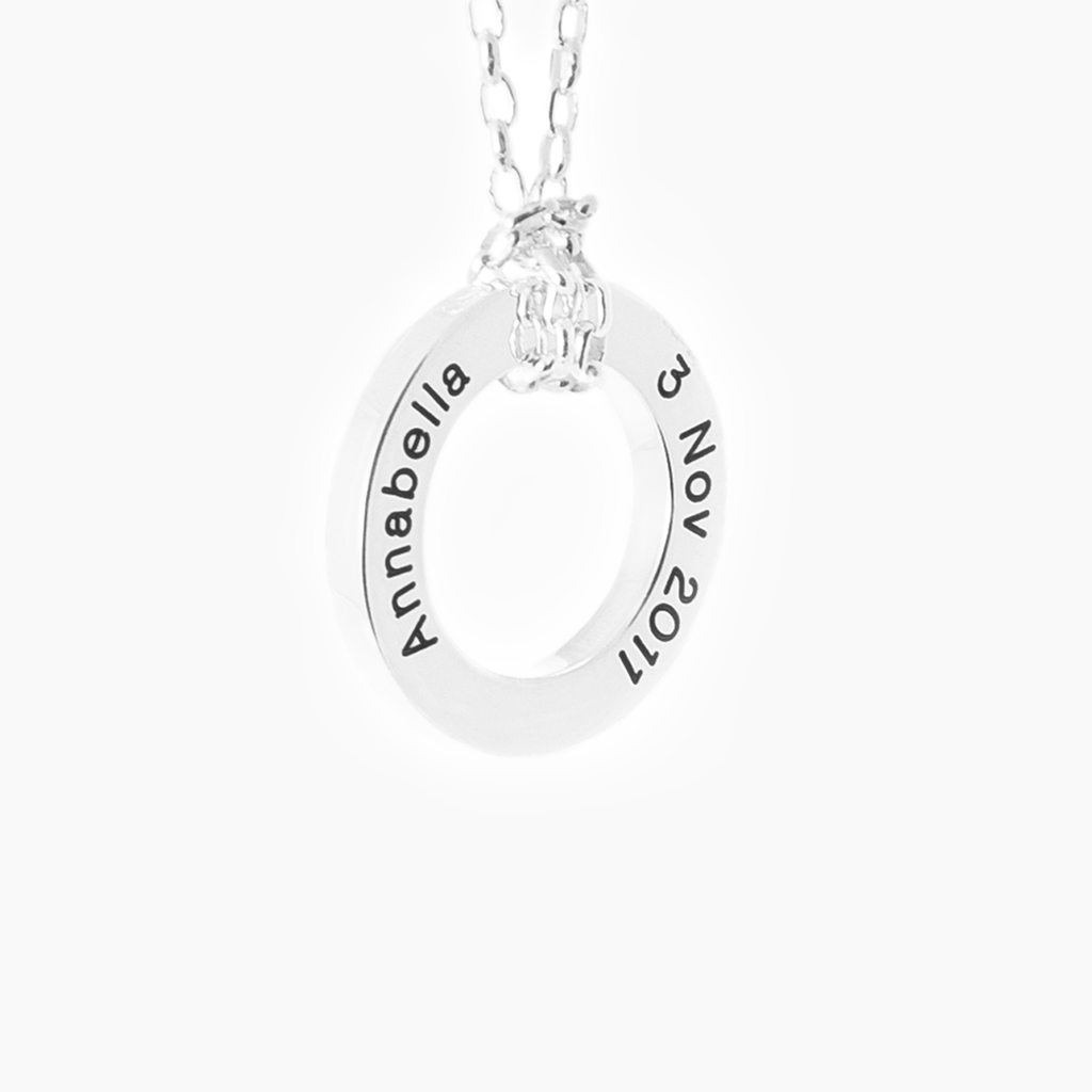 Personalised sterling silver necklace custom engraved