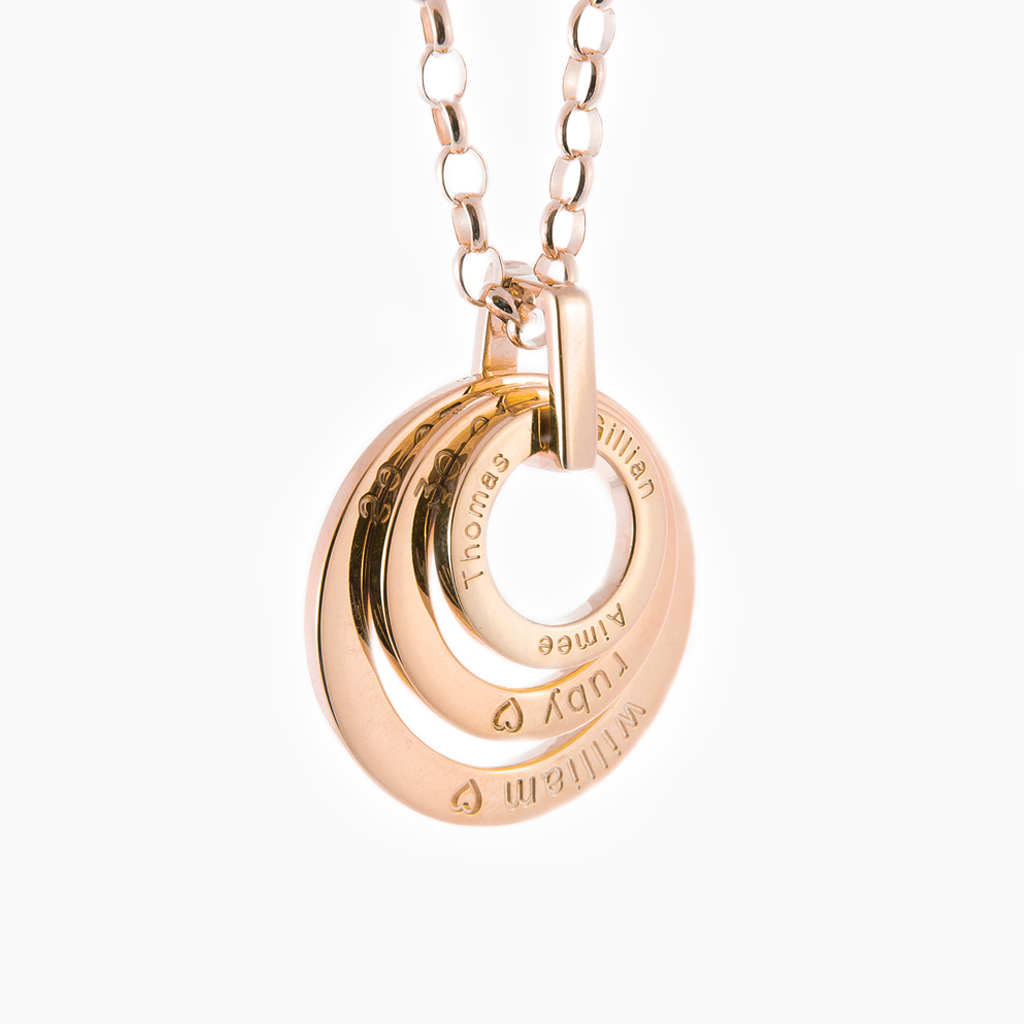 Personalised luxury rose gold ring necklace 