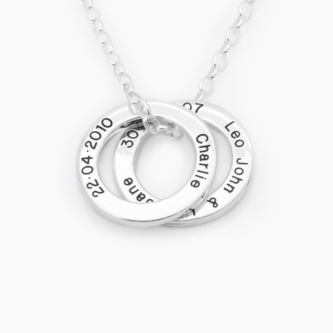 LoveLoops necklace set with blackened engraving