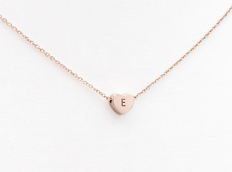 Rose gold LoveHeart initial jewelry