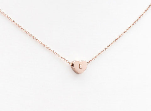 Rose gold LoveHeart initial jewelry