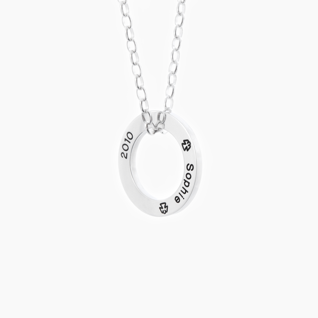 LoveLoops engraved pendant with chain