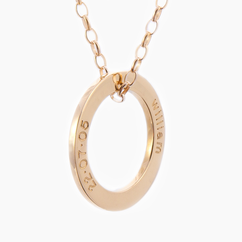 9 carat yellow gold Darling eternal LoveLoop and chain pendant