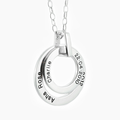 Personalized silver gift necklace for Mom