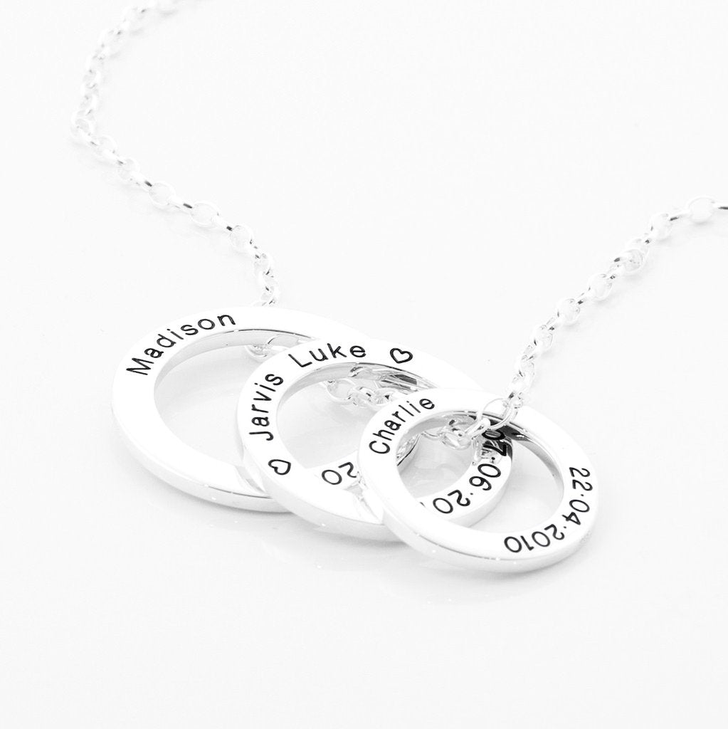 Sterling silver personal circle of life necklaces